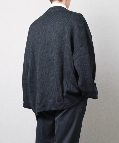 Bling Leads（ブリングリーズ）の「▼Bling Leads▼５ゲージ　オーバーサイズカーディガン（カーディガン/ボレロ・レディース・ベージュ/ブラック/グリーン・LARGE/MEDIUM）」の10枚目の写真