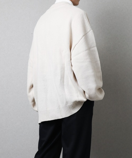 Bling Leads（ブリングリーズ）の「▼Bling Leads▼５ゲージ　オーバーサイズカーディガン（カーディガン/ボレロ・レディース・ベージュ/ブラック/グリーン・LARGE/MEDIUM）」の13枚目の写真