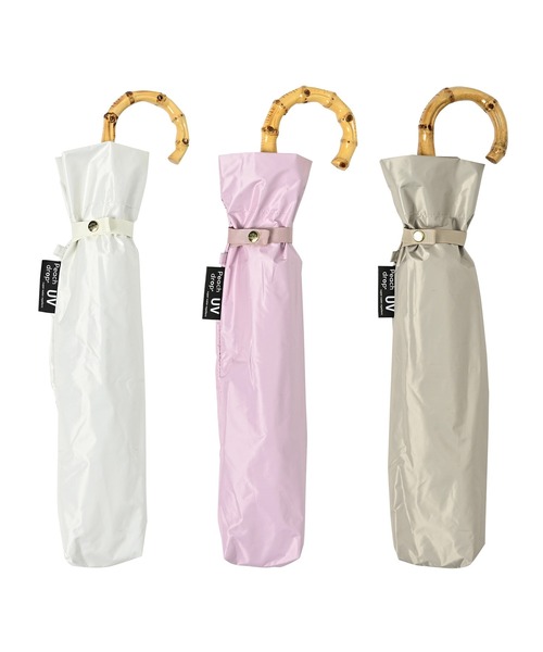 nifty colors(ニフティーカラーズ)の「【日傘 晴雨兼用】Peachdrop sun shade 2steps mini 50㎝(折りたたみ傘・レディース・ホワイト/ベージュ/ピンク・FREE)」の9枚目の写真