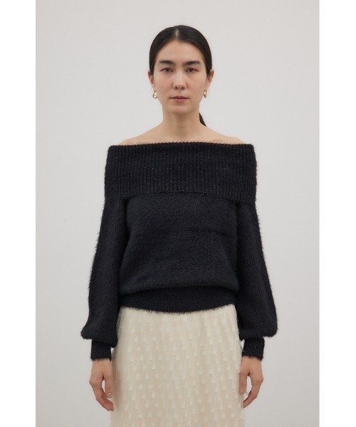 crie conforto(クリーコンフォルト)の「オフショルダーシャギーラメニット 秋服 / 冬服 / 長袖(ニット/セーター・レディース・モカ/オフホワイト/ブラック・FREE)」の7枚目の写真