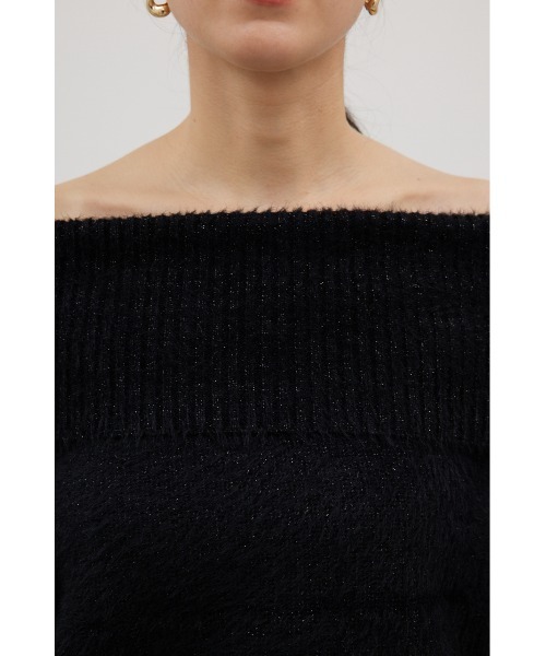 crie conforto(クリーコンフォルト)の「オフショルダーシャギーラメニット 秋服 / 冬服 / 長袖(ニット/セーター・レディース・モカ/オフホワイト/ブラック・FREE)」の10枚目の写真