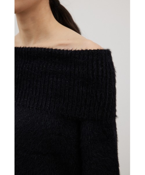 crie conforto(クリーコンフォルト)の「オフショルダーシャギーラメニット 秋服 / 冬服 / 長袖(ニット/セーター・レディース・モカ/オフホワイト/ブラック・FREE)」の12枚目の写真