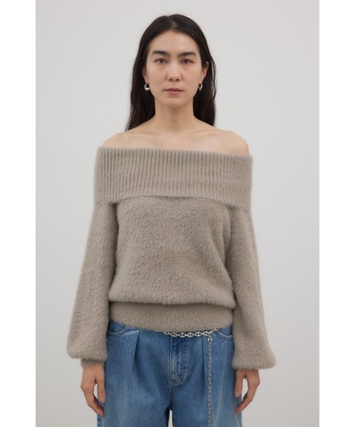 crie conforto(クリーコンフォルト)の「オフショルダーシャギーラメニット 秋服 / 冬服 / 長袖(ニット/セーター・レディース・モカ/オフホワイト/ブラック・FREE)」の18枚目の写真