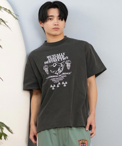 lost(ロスト)の「lost/ロスト 半袖Tシャツ/半袖Tee フロントプリント ユニセックス L25S-2107(Tシャツ/カットソー・メンズ・アイボリー/チャコールグレー・M/L/XL)」の9枚目の写真