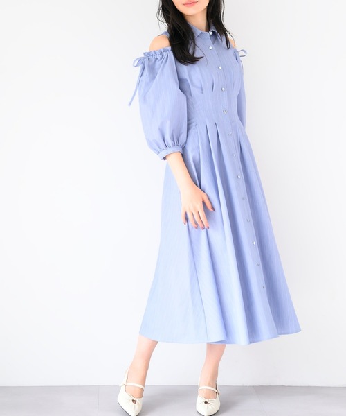 ミッシュマッシュ（MISCH MASCH）/25春夏新作 肩開きシャツワンピース セール】2025春夏新作 肩開きシャツワンピース（ワンピース）｜MISCH