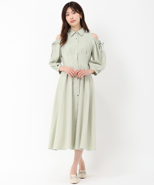 MISCH MASCH（ミッシュマッシュ）の「肩開きシャツワンピース（ワンピース・レディース・ブルー/ライトブルー/グリーン・S/M）」の17枚目の写真