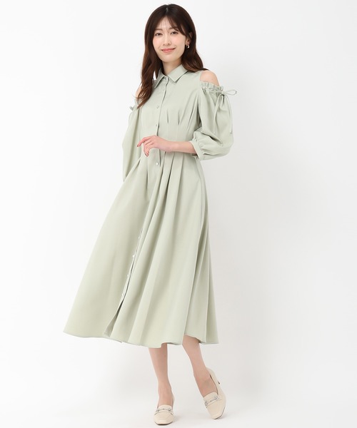 MISCH MASCH（ミッシュマッシュ）の「肩開きシャツワンピース（ワンピース・レディース・ブルー/ライトブルー/グリーン・S/M）」の18枚目の写真