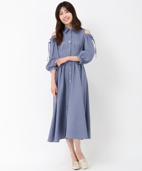 MISCH MASCH（ミッシュマッシュ）の「肩開きシャツワンピース（ワンピース・レディース・ブルー/ライトブルー/グリーン・S/M）」の20枚目の写真