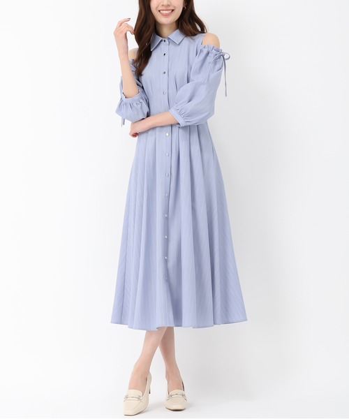 MISCH MASCH（ミッシュマッシュ）の「肩開きシャツワンピース（ワンピース・レディース・ブルー/ライトブルー/グリーン・S/M）」の13枚目の写真