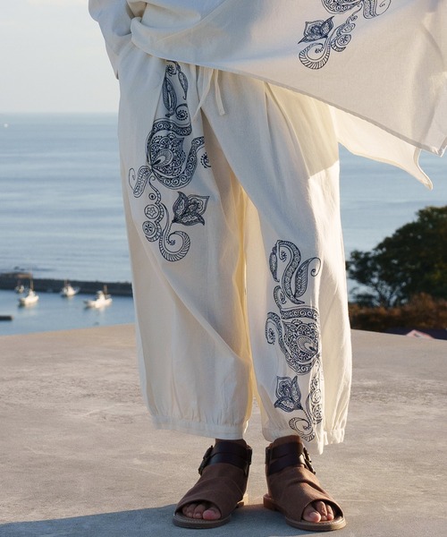 チャイハネ(チャイハネ)の「【チャイハネ】メンヘンディ刺繍MEN'Sバルーンパンツ(その他パンツ・メンズ・ブラック/ホワイト/ベージュ・FREE)」の8枚目の写真