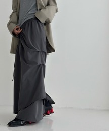 ROOPTOKYO（ループトウキョウ）の「Tucked Design Side Ribbon Gather Long Skirt / タックデザイン サイドリボンギャザー ロングスカート（スカート）」