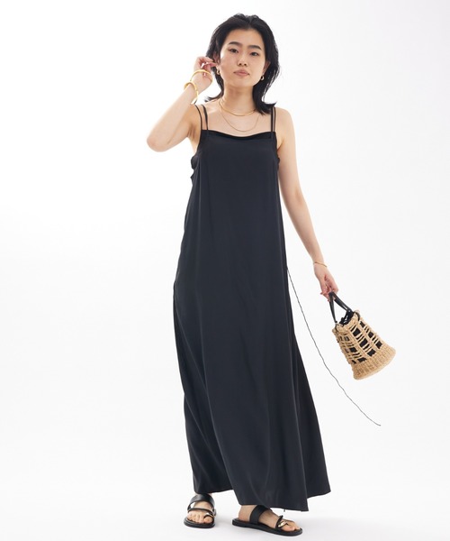 Rouge vif(ルージュヴィフ)の「アシメドレープキャミワンピース(ワンピース・レディース・ブラック/ベージュ・フリー)」の22枚目の写真