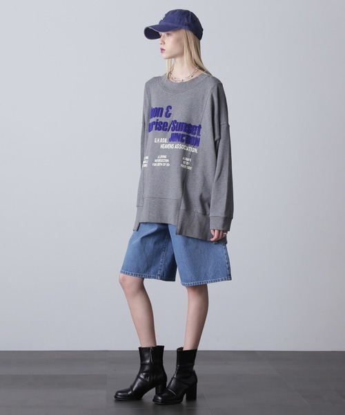 ROSE BUD(ローズバッド)の「(GENE HEAVENS)リメイクライクエンブロイダリー&プリントビッグスウェット(スウェット・レディース・グレー/ピンク/ホワイト・ONE SIZE)」の17枚目の写真