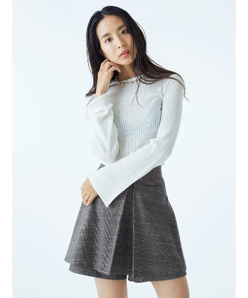 mikomori(ミコモリ)の「LAYERED SKIRT PANTS(スカート・レディース・ブラウン・FREE)」の2枚目の写真