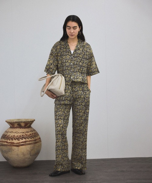 ブラウス シャツ 「COUTURE D'ADAM（クチュール ド アダム）」Block print summerwear レディース COUTURE D'ADAM（クチュール ド アダム）】Block print