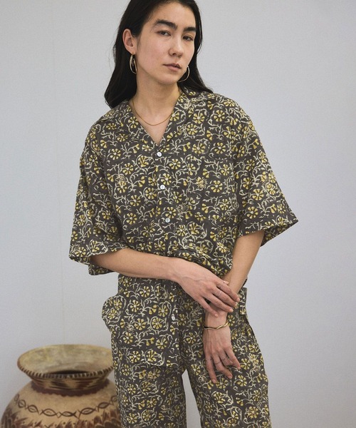 ブラウス シャツ 「COUTURE D'ADAM（クチュール ド アダム）」Block print summerwear レディース COUTURE D'ADAM（クチュール ド アダム）】Block print
