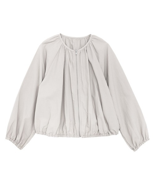 Pierrot（ピエロ）の「撥水・UVカットノーカラーギャザーブルゾン（ブルゾン・レディース・アイボリー/ベージュ/ネイビー/グレー系その他・L/M）」の16枚目の写真