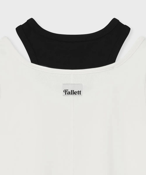 .KOM(ドットコム)の「A'GEM/9 × .kom 『FALLETT/ファレット』 LAYERED SHORT SLEEVE/レイヤードショートスリーブ(Tシャツ/カットソー・レディース・ホワイト/グレー・M)」の6枚目の写真