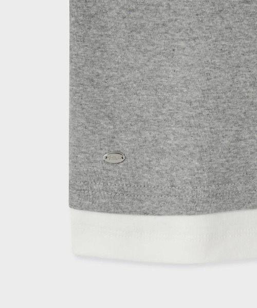 .KOM(ドットコム)の「A'GEM/9 × .kom 『FALLETT/ファレット』 LAYERED SHORT SLEEVE/レイヤードショートスリーブ(Tシャツ/カットソー・レディース・ホワイト/グレー・M)」の14枚目の写真