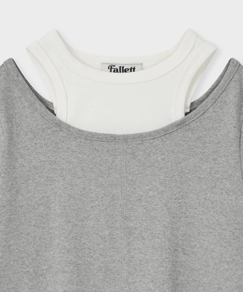 .KOM(ドットコム)の「A'GEM/9 × .kom 『FALLETT/ファレット』 LAYERED SHORT SLEEVE/レイヤードショートスリーブ(Tシャツ/カットソー・レディース・ホワイト/グレー・M)」の11枚目の写真