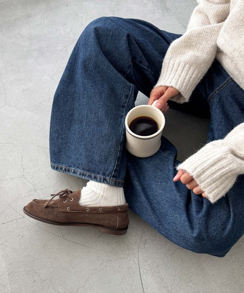 セール】El mar スウェードデッキシューズ（モカシン/デッキシューズ