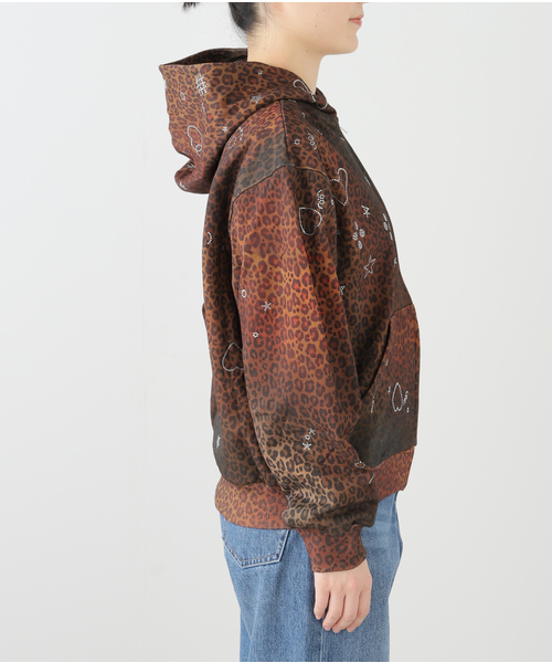 Oriens JOURNAL STANDARD(オリエンス ジャーナルスタンダード)の「【Praying/プレイング】 Leopard Rhinestone Hoodie PRAY240 27- BLACK(パーカー・レディース・ブラック・X-SMALL/SMALL)」の10枚目の写真