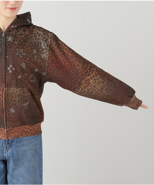 Oriens JOURNAL STANDARD(オリエンス ジャーナルスタンダード)の「【Praying/プレイング】 Leopard Rhinestone Hoodie PRAY240 27- BLACK(パーカー・レディース・ブラック・X-SMALL/SMALL)」の11枚目の写真