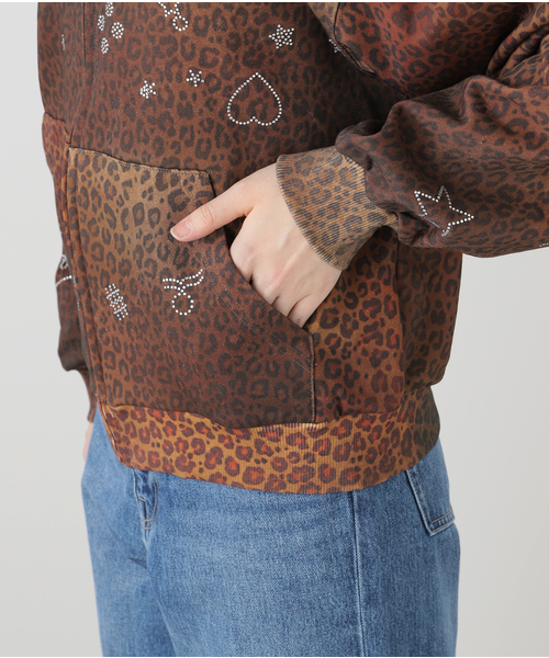 Oriens JOURNAL STANDARD(オリエンス ジャーナルスタンダード)の「【Praying/プレイング】 Leopard Rhinestone Hoodie PRAY240 27- BLACK(パーカー・レディース・ブラック・X-SMALL/SMALL)」の12枚目の写真