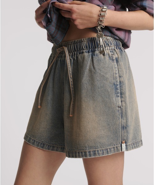 One Tea spoon（ワンティースプーン）の「DENIM BOXER SHORT（デニムパンツ・レディース・ケミカルウォッシュ・S）」の7枚目の写真