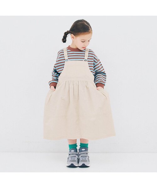 p.premier(ピードットプルミエ)の「【ジュニア対応】リップストップワークジャンスカ(ジャンパースカート・キッズ・チャコール/カーキ/アイボリー・140/130/120/110/100/90/80)」の21枚目の写真