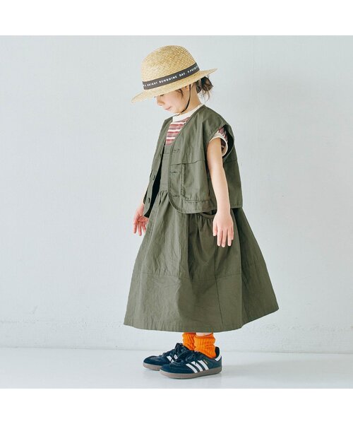 p.premier(ピードットプルミエ)の「【ジュニア対応】リップストップワークジャンスカ(ジャンパースカート・キッズ・チャコール/カーキ/アイボリー・140/130/120/110/100/90/80)」の19枚目の写真