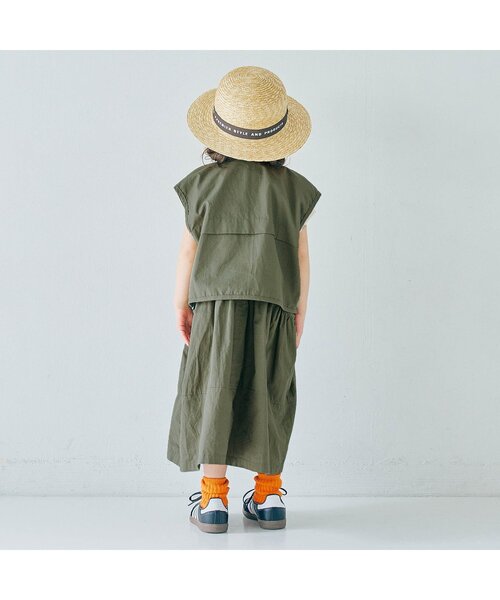 p.premier(ピードットプルミエ)の「【ジュニア対応】リップストップワークジャンスカ(ジャンパースカート・キッズ・チャコール/カーキ/アイボリー・140/130/120/110/100/90/80)」の18枚目の写真