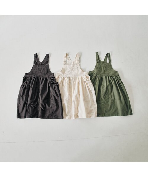 p.premier(ピードットプルミエ)の「【ジュニア対応】リップストップワークジャンスカ(ジャンパースカート・キッズ・チャコール/カーキ/アイボリー・140/130/120/110/100/90/80)」の16枚目の写真