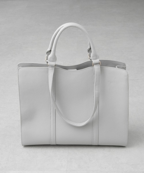 NANO universe（ナノユニバース）の「B4サイズ2WAYトートバッグ（トートバッグ・レディース・グレー/ベージュ/ブラック・FREE）」の4枚目の写真