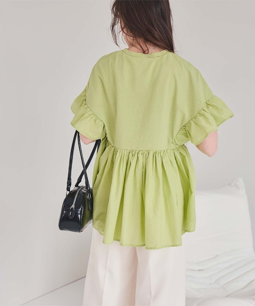 titivate(ティティベイト)の「ギャザーペプラムドッキングトップス(Tシャツ/カットソー・レディース・オフホワイト/ブラック/ライトグリーン/チャコール・S/M)」の15枚目の写真