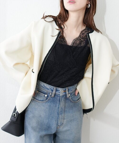 natural couture（ナチュラルクチュール）の「前後２ＷＡＹ総レースインナー（キャミソール・レディース・ブラック/ピンクベージュ/グレイッシュベージュ/オフホワイト・FREE）」の13枚目の写真