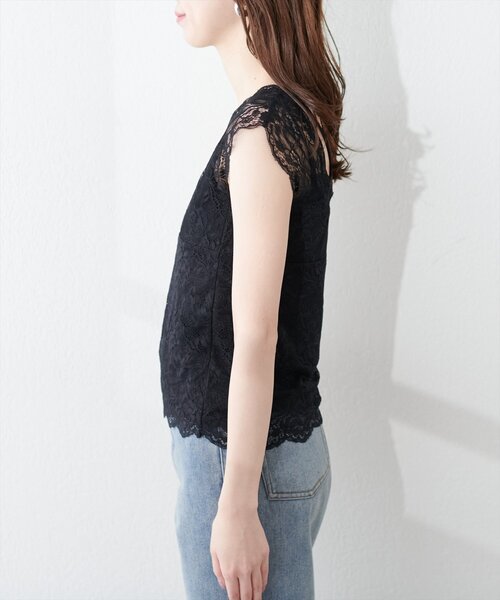 natural couture（ナチュラルクチュール）の「前後２ＷＡＹ総レースインナー（キャミソール・レディース・ブラック/ピンクベージュ/グレイッシュベージュ/オフホワイト・FREE）」の16枚目の写真