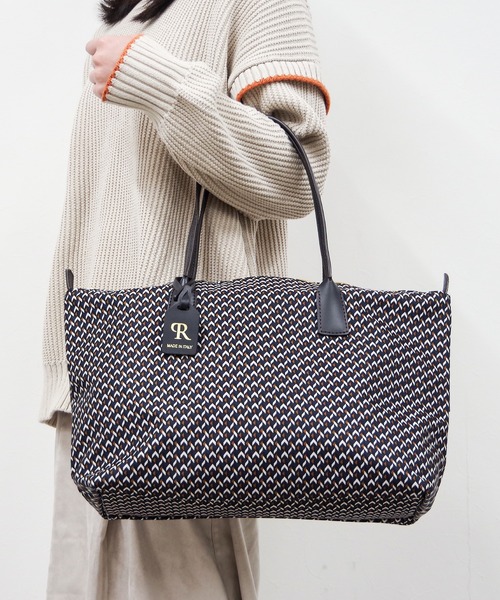 Roberta Pieri（ロベルタピエリ）の「ROBERTA PIERI/ロベルタピエリ ラージトートバッグ【TATAMI LT2】（トートバッグ・レディース・ネイビー/グリーン・FREE）」の7枚目の写真