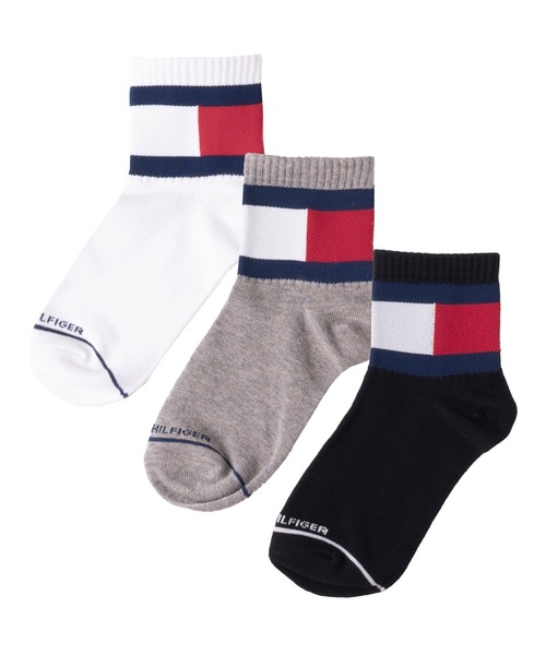 TOMMY HILFIGER(トミーヒルフィガー)の「【EC別注】TOMMY HILFIGER/トミーヒルフィガー ブランド ロゴ 靴下 抗菌防臭 くるぶし上 ショートソックス 3足セット 19cm 20cm 21cm 22cm 23cm(ソックス/靴下・キッズ・その他1/その他2/ホワイト・19-21cm/21-23cm)」の3枚目の写真