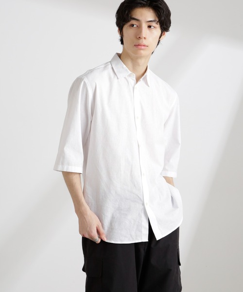 (ゆ・ω・き) セール】クールマックスリネンレギュラーカラー7分袖（シャツ/ブラウス