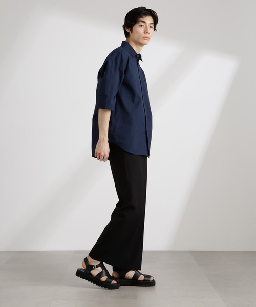 NANO universe(ナノユニバース)の「クールマックスリネンレギュラーカラー7分袖(シャツ/ブラウス・メンズ・サックスブルー/ホワイト/ライトカーキ/ネイビー・S/M/L/XL)」の21枚目の写真