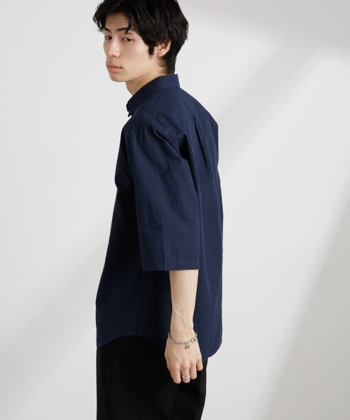 NANO universe(ナノユニバース)の「クールマックスリネンレギュラーカラー7分袖(シャツ/ブラウス・メンズ・サックスブルー/ホワイト/ライトカーキ/ネイビー・S/M/L/XL)」の19枚目の写真