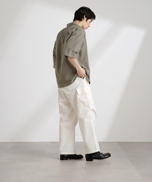 NANO universe(ナノユニバース)の「クールマックスリネンレギュラーカラー7分袖(シャツ/ブラウス・メンズ・サックスブルー/ホワイト/ライトカーキ/ネイビー・S/M/L/XL)」の16枚目の写真