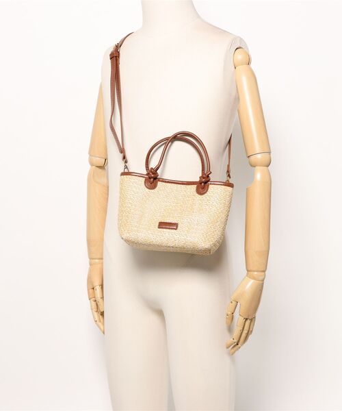 Ritzy(リッツィー)の「2way 配色切り替え かごショルダーバッグ ハンドバッグ(かごバッグ・レディース・ブラウン/ベージュ・FREE)」の5枚目の写真