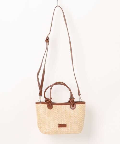 Ritzy(リッツィー)の「2way 配色切り替え かごショルダーバッグ ハンドバッグ(かごバッグ・レディース・ブラウン/ベージュ・FREE)」の4枚目の写真