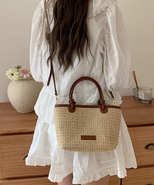 Ritzy(リッツィー)の「2way 配色切り替え かごショルダーバッグ ハンドバッグ(かごバッグ・レディース・ブラウン/ベージュ・FREE)」の16枚目の写真