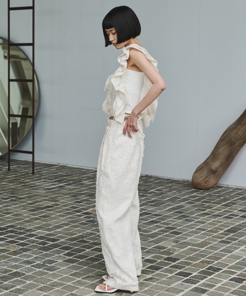 AIC.（エーアイシー）の「ジャガードワイドパンツ（その他パンツ・レディース・アイボリー/ブラック・FREE）」の8枚目の写真