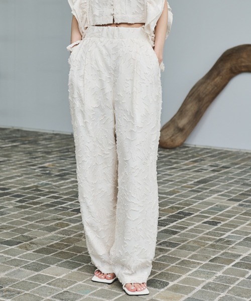 AIC.（エーアイシー）の「ジャガードワイドパンツ（その他パンツ・レディース・アイボリー/ブラック・FREE）」の3枚目の写真