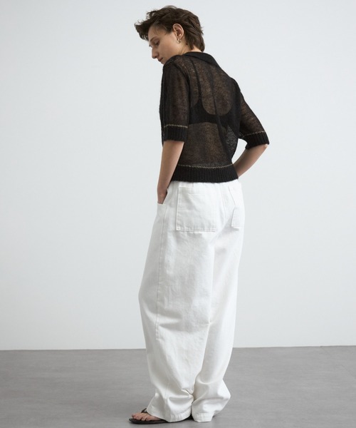 CREDONA（クレドナ）の「SHEER KNIT POLO/シアーニットポロ（ニット/セーター・レディース・ベージュ/ブラック/ブルー・FREE）」の10枚目の写真