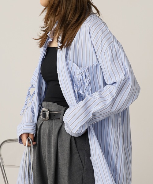 ROOPTOKYO（ループトウキョウ）の「ベーシック ストライプシャツ（シャツ/ブラウス・レディース・ピンク/ブルー・FREE）」の11枚目の写真